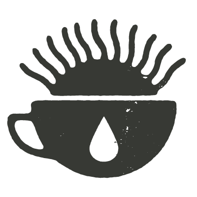 Coffee cup with liquid drop icon