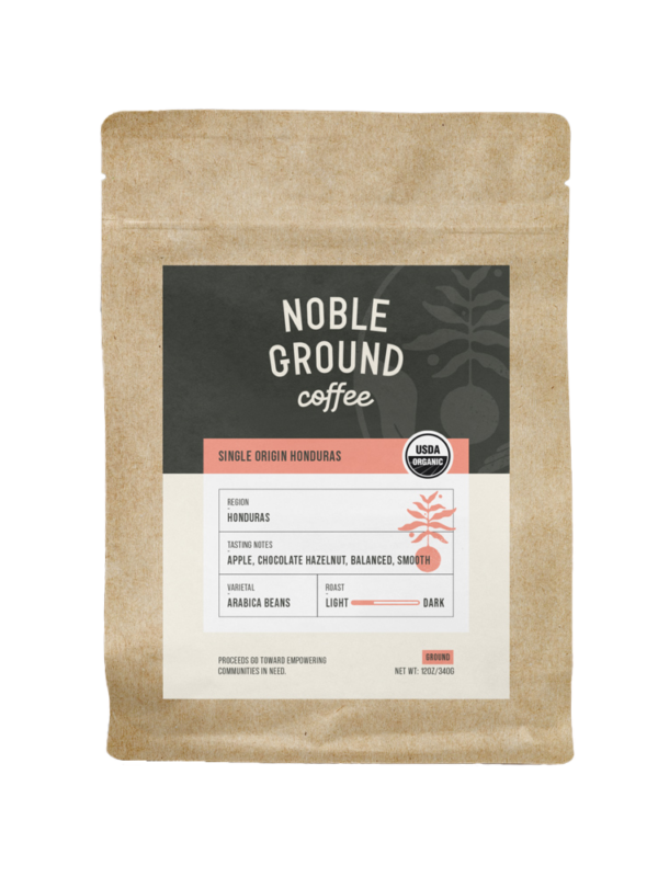 Single Origin Honduras bag of coffee with Noble Ground Logo