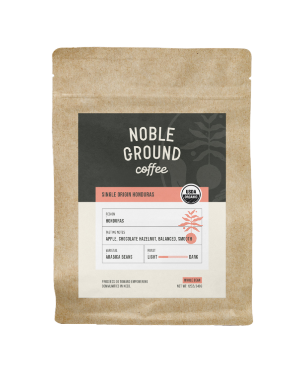 Single Origin Honduras bag of coffee with Noble Ground Logo