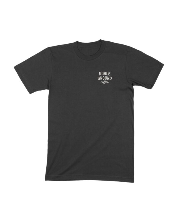Black T-shirt with Noble Ground Coffee logo